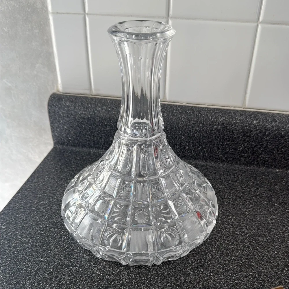 Vintage Round Bottom Lead Crystal Ship Decanter
